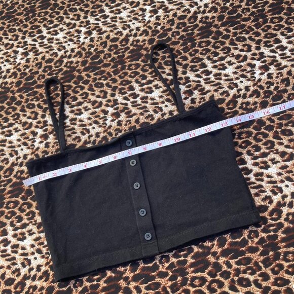 brandy Melville blk button-up crop top - Picture 5 of 7